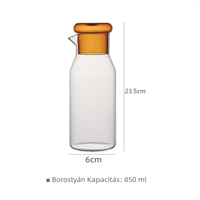 Retro boroszilikát üvegből készült gyümölcslé kanna fedővel, nagy kapacitású, otthoni használatra – készlet
