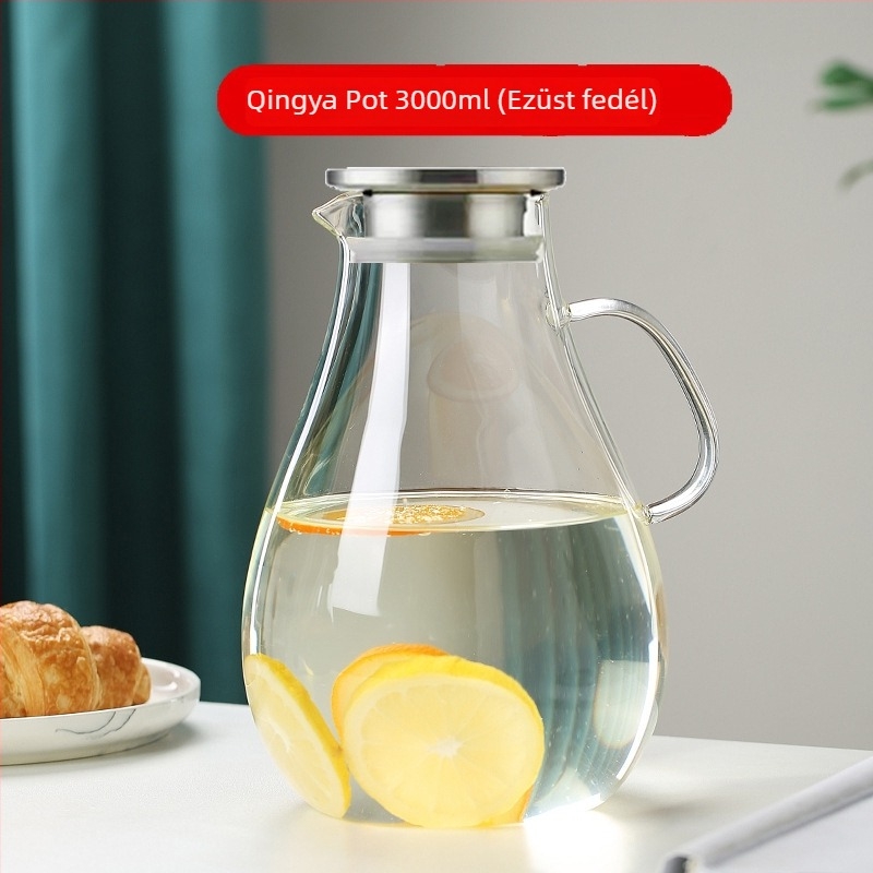Elegáns üveg hidegvíz-kanna kalapált textúrával, nagy kapacitású, magas hőmérséklet-állóságú teáskanna-készlet