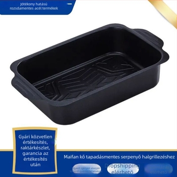 Maifan kőből készült tapadásmentes halgrill edény, téglalap alakú mély, indukciós főzőlaphoz