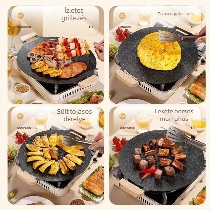 Kültéri teppanyaki grill serpenyő kovácsolt vasból, tapadásmentes, indukciós kompatibilitás, koreai stílusú, háztartási használat
