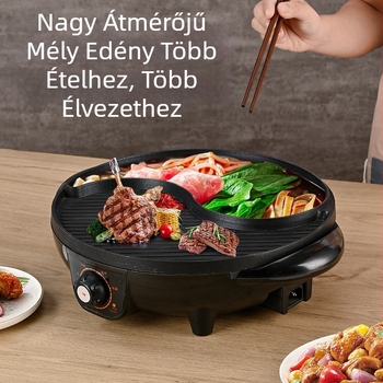All-in-one elektromos forró fazék és grill – kettős funkciójú serpenyő Shabu-Shabuhoz és grillezéshez