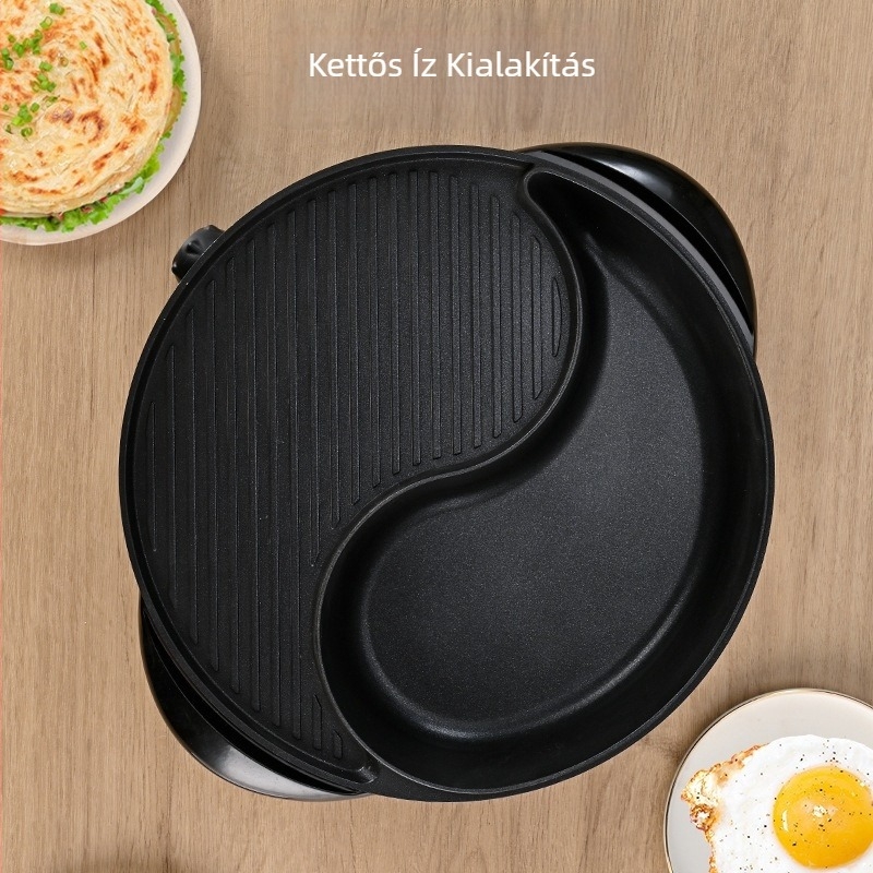 All-in-one elektromos forró fazék és grill – kettős funkciójú serpenyő Shabu-Shabuhoz és grillezéshez