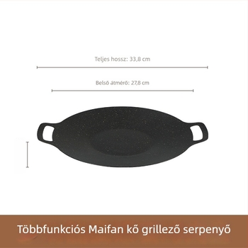 Szabadban használható Maifan kő Teppanyaki lemez barbecue-hoz, vasból készült grillserpenyő otthoni használatra