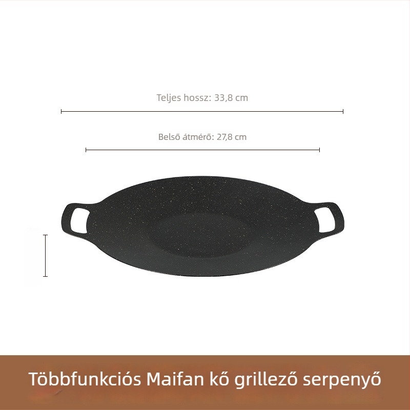 Szabadban használható Maifan kő Teppanyaki lemez barbecue-hoz, vasból készült grillserpenyő otthoni használatra