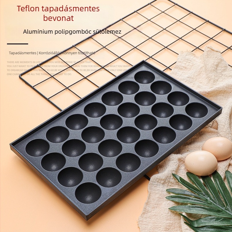 Takoyaki grillsütő 35 lyukú – halgolyókhoz, kolbászokhoz, gyöngytyúk tojásaihoz és polipgolyókhoz