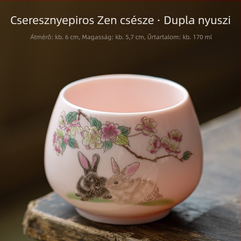 Fehér porcelán teáscsésze – személyes használatra, Luohan stílusú, kerámia kóstolócsésze