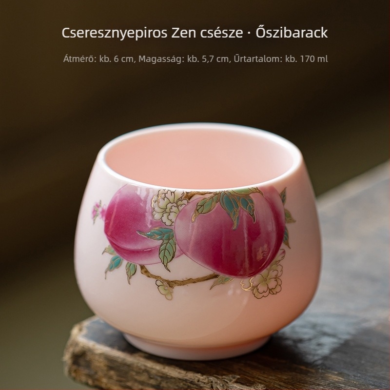 Fehér porcelán teáscsésze – személyes használatra, Luohan stílusú, kerámia kóstolócsésze