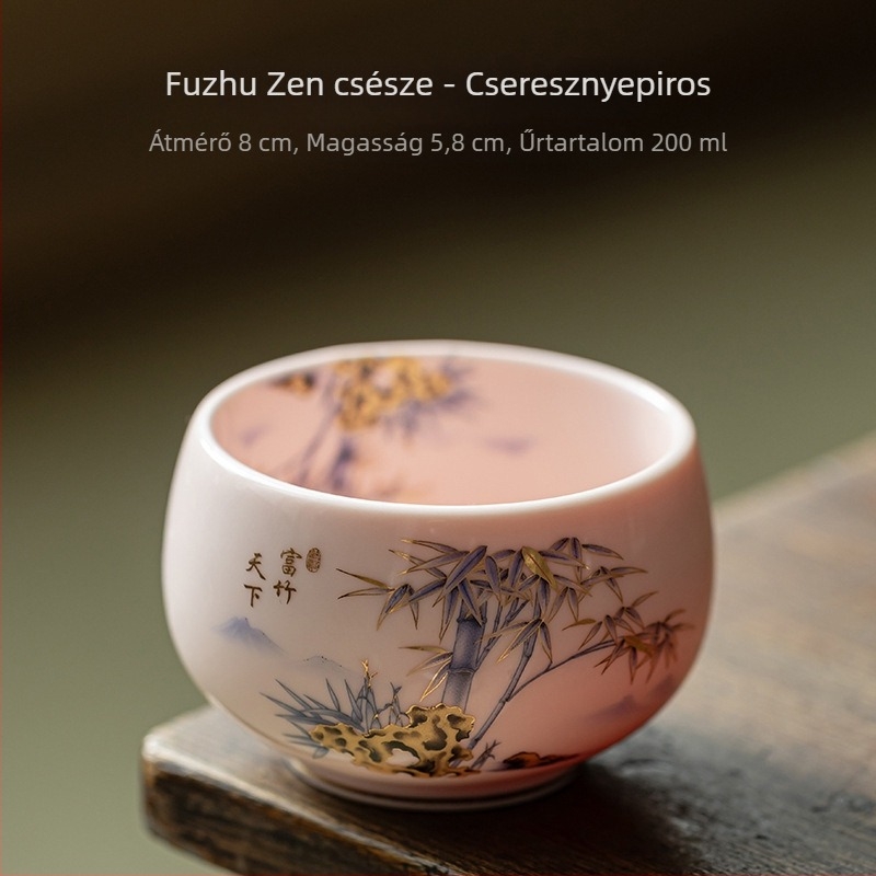 Fehér porcelán teáscsésze – személyes használatra, Luohan stílusú, kerámia kóstolócsésze