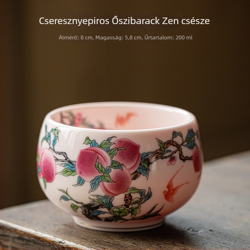 Fehér porcelán teáscsésze – személyes használatra, Luohan stílusú, kerámia kóstolócsésze