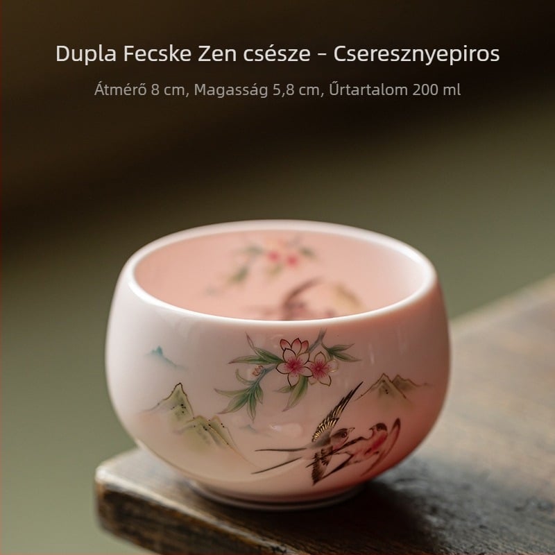 Fehér porcelán teáscsésze – személyes használatra, Luohan stílusú, kerámia kóstolócsésze
