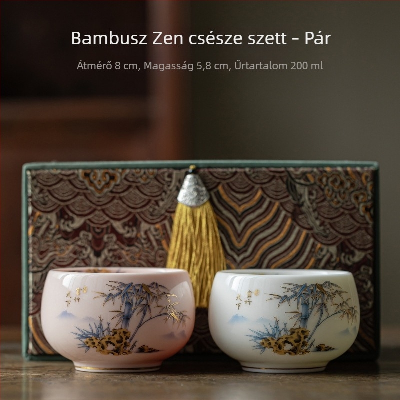 Fehér porcelán teáscsésze – személyes használatra, Luohan stílusú, kerámia kóstolócsésze