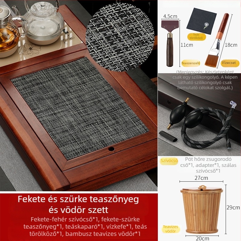 Kung Fu teáskészlet kiegészítők: tea-maradványok szűrőpárna, vízálló teaalátét, bambusz alátét, teás asztal és tál, tea-maradvány háló