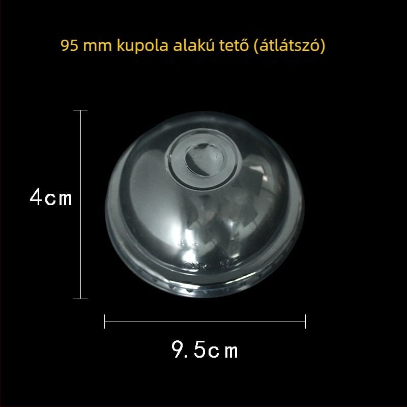 Egyszer használatos milk tea pohár fedővel, áttetsző műanyag, 95 mm nyílás, 600 ml kapacitás