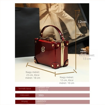 Női bőr doboz formájú táska, 2025-ös trend, kompakt váll- és crossbody táska