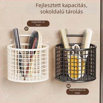 Fali fürdőszobai tároló, többfunkciós, tisztálkodási kellékek és fésűk számára
