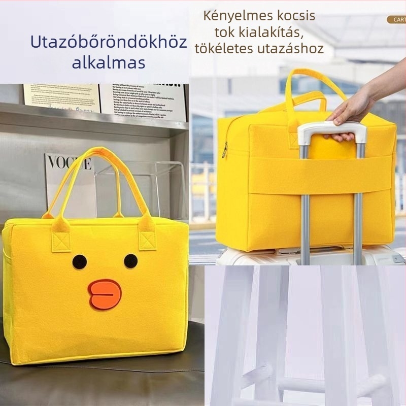 Filcből készült gyerekeknek utazótáska, állatmintás, nagy kapacitású, könnyű rövid utazásokhoz