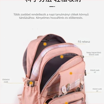 Mori-stílusú lányoknak szánt iskolatáska, nagy kapacitású, kockás mintázat, könnyű és minimalist stílus, légpárnás vállpántokkal