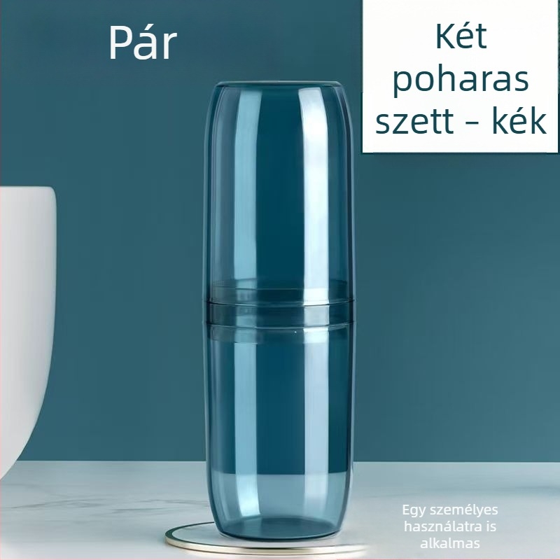 Hordozható utazó fogkefés pohár és szájöblítő pohár készlet fogkrém-tárolóval
