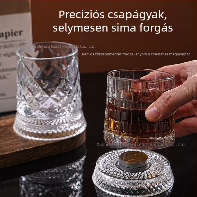 Forgó whisky pohár készlet – felújított, luxus otthoni használatra