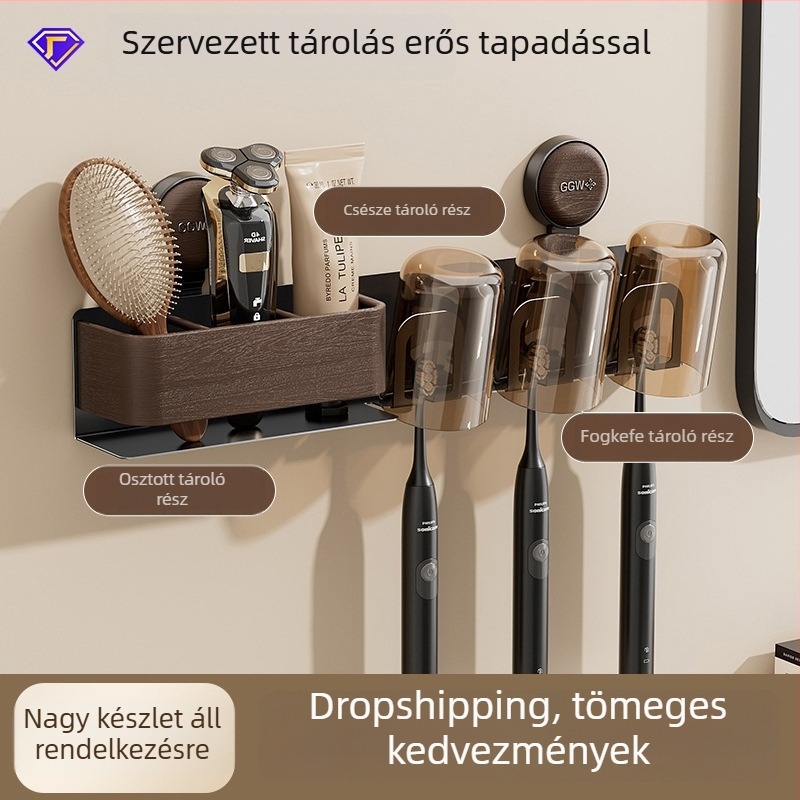 Fali fogkefetartó szívócsésével, fúrás nélkül, fürdőszobába