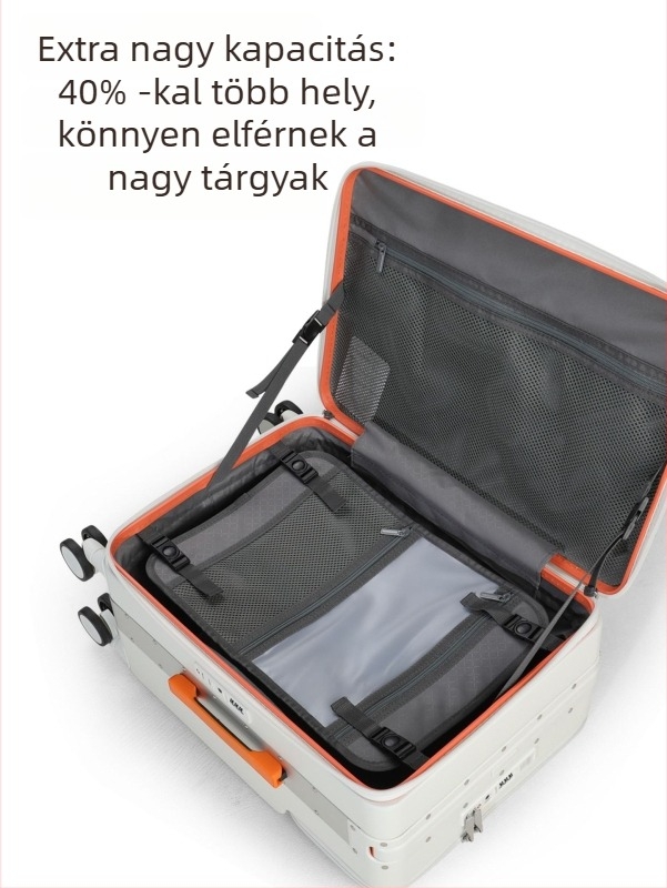 24 hüvelykes utazótáska elülső nyitású, széles teleszkópos fogantyúval, nagy kapacitású, 20 hüvelykes kézipoggyász, minimalist dizájn