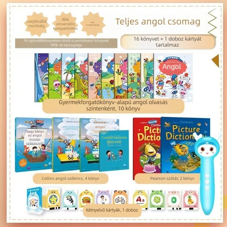 Olvasó toll gyerekeknek, okos kis szakértő RAZa Caterpillar, Heinemann Oxford Cambridge, univerzális, testreszabható