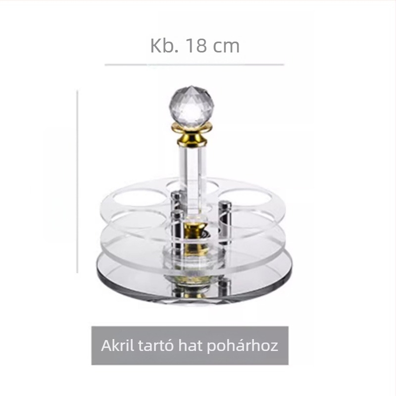 Kristály pohárkészlet 50 ml szeszes italokhoz aranyfóliával és mérőskálával, 6–10 darab, otthoni használatra