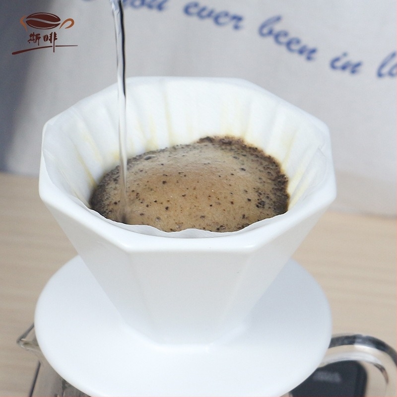 Nyolcszögletes üveg pour-over kancsó és nyolcszögletű kerámia szűrő – kézi kávékészítő készlet