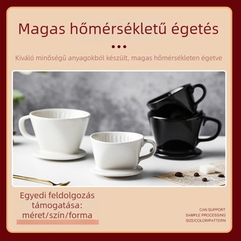 Kerámia pour-over kávédripper, konus alakú szűrőedény, kézi készítéshez