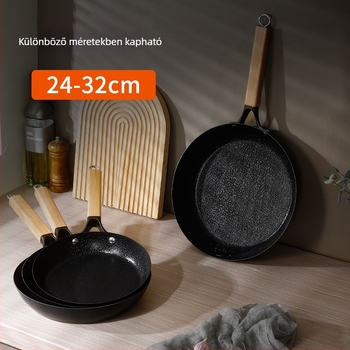 Kalapált vasból készült wok gáztűzhelyhez, tapadásmentes serpenyő steakhez