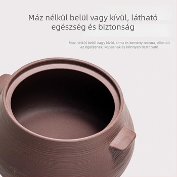 Tradicionális lilás agyagból készült fazék levesekhez, nagy kapacitás egész csirke lassú főzésére, hőálló