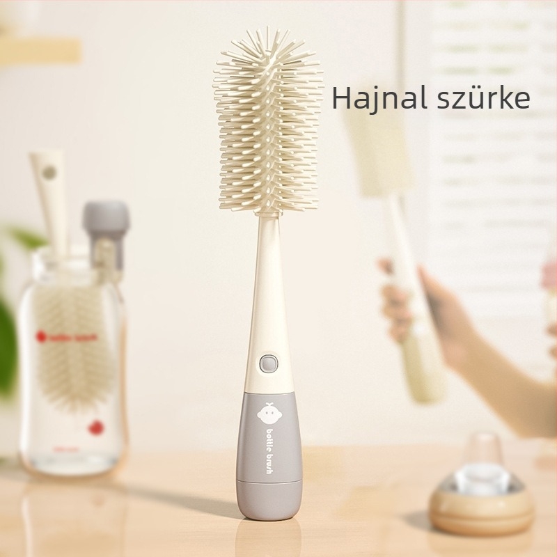 Három az egyben szilikon cumisüveg-kefe, levhető cumi-kefe résszel és tisztító pohárral