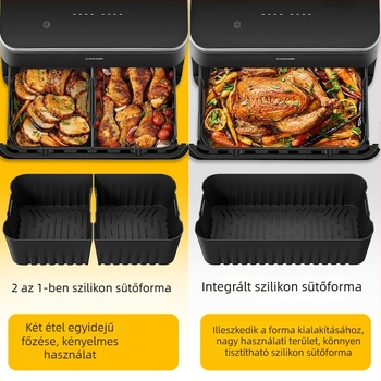 COSORI 10L szilikon sütőforma készlet légsütőhöz – négyszögletes, tapadásmentes, könnyen tisztítható, rozsdamentes