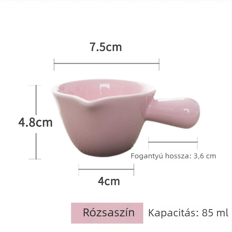 Kerámia joghurtos pohár fogantyúval, cukorkaszínű tejpohár, nyugati stílusú lekváros pohár, színes tejkanál