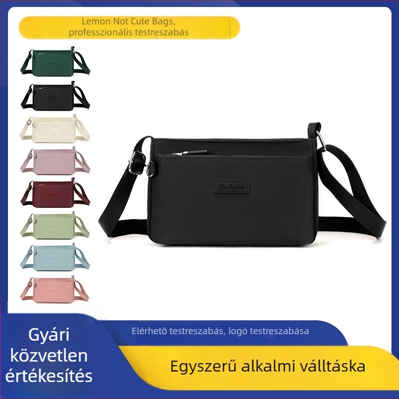 Könnyű, vízálló nylon válltáska, mindennapi használatra, trendi keresztpántos táska telefonhoz