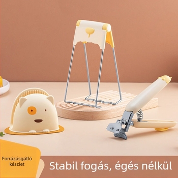 Égésvédő klipsz tálhoz és tányéremelőhöz, csúszásmentes hőálló kesztyűk, aranyos gőzölő klipsz