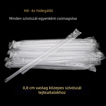 8 mm átmérőjű tej-tea szívócső, egyszer használatos, egyedi csomagolásban, hegyes végű, citrom tea számára, kaliber 0,8