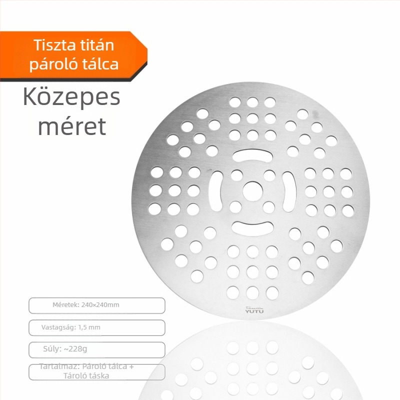 Tiszta titán pároló tálca, pároló tartó és pároló rács wokhoz és háztartási használatra
