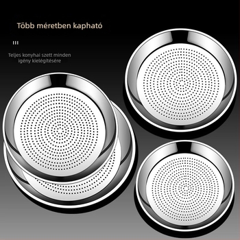 304 rozsdamentes acél pároló tálca és rács otthoni konyhára, többfunkciós, sűrű lyukú, vastított, magas hőmérséklet-tartó, közvetett pároláshoz