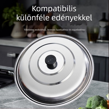 Kör alakú rozsdamentes acél fedél wokhoz és nagy edényekhez