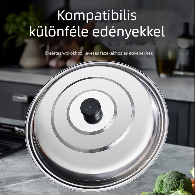 Kör alakú rozsdamentes acél fedél wokhoz és nagy edényekhez