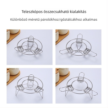 Összecsukható teleszkópos párahordozó 304-es rozsdamentes acélból, vastagított magas lábakkal, rizsfőzőhöz