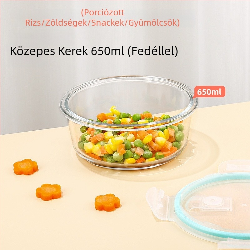 Cilock boroszilikát üvegből készült leves- és gyümölcs tál fedővel, mikrohullámú sütőben használható, 800–1000 ml
