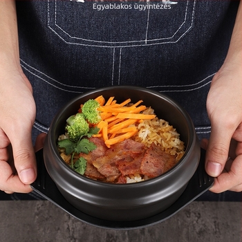 Koreai kőedény bibimbaphoz és koreai konyhához, magas hőmérséklet-tűrő agyagedény, 1 liter, Doenjang-jjigae és Samgyetang köves edényben