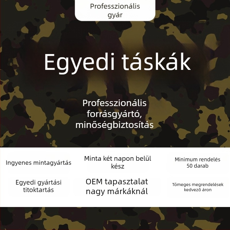 Személyre szabható kültéri taktikai hátizsák kamuflázs mintázattal túrázáshoz és utazásokhoz, kisméretű OEM/ODM sorozat