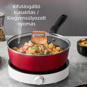 Átlátszó főzőfedő rozsdamentes acél fogantyúval és edzett üveggel, hőálló, univerzális modell