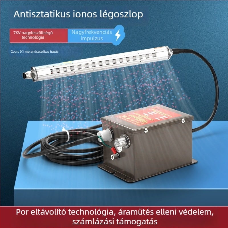 Ipari kompakt intelligens, magas frekvenciájú statikus eliminátor ionos levegőrúddal műanyag fóliás tasakok gyártására és nyomtatására