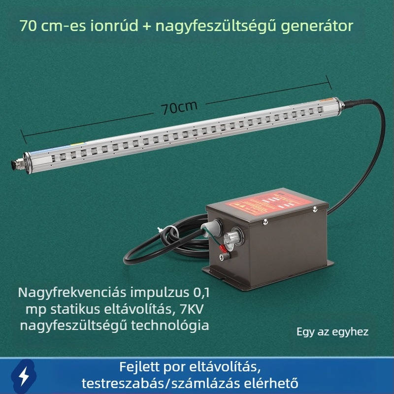 Ipari kompakt intelligens, magas frekvenciájú statikus eliminátor ionos levegőrúddal műanyag fóliás tasakok gyártására és nyomtatására