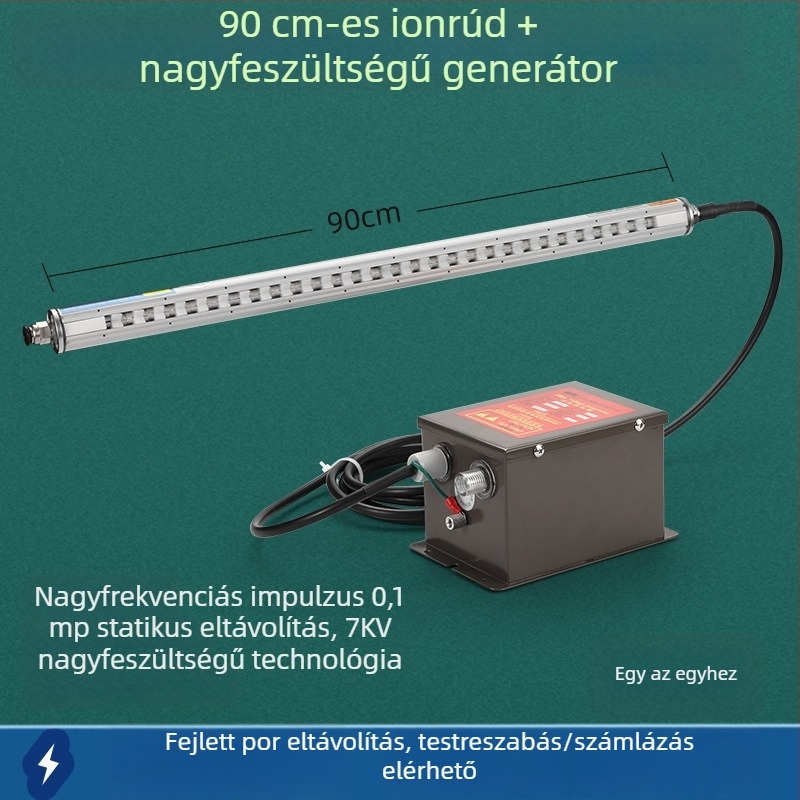 Ipari kompakt intelligens, magas frekvenciájú statikus eliminátor ionos levegőrúddal műanyag fóliás tasakok gyártására és nyomtatására