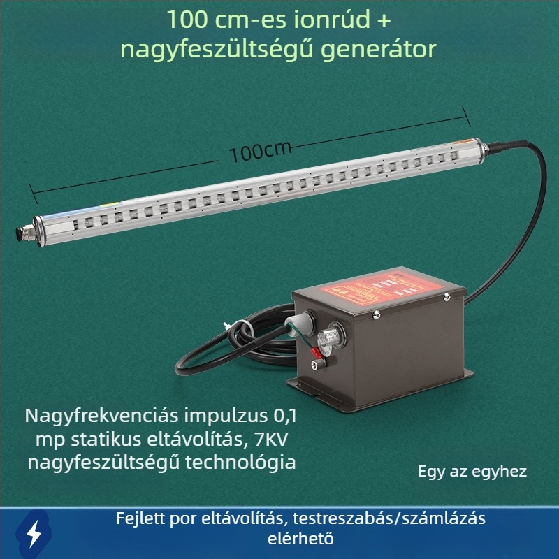 Ipari kompakt intelligens, magas frekvenciájú statikus eliminátor ionos levegőrúddal műanyag fóliás tasakok gyártására és nyomtatására